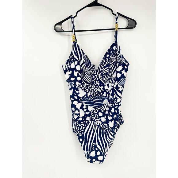 Beyond Control Animal Haven Printed Mesh Cut-Outs One-Piece Swimsuit 14 NEW - Picture 2 of 8